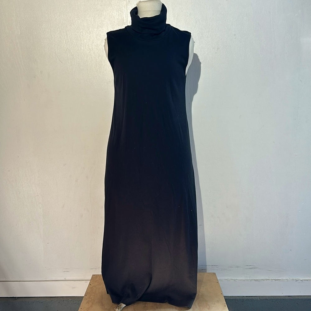Indigenous Organic Black Knit High Neck Sleeveless Dress M